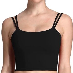 Aoxjox Women's Workout Black Sports Bras Fitness Padded Backless Twist Back